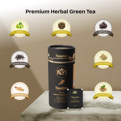 Stamina Premium Herbal Green Tea- Your Daily 'Energy' Booster (Retail Friendly Pack - 25 Tea Bags)