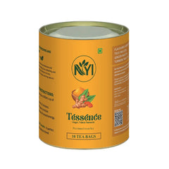 Tessence Premium Herbal Green Tea - Ginger, Tulsi & Turmeric( Immunity Booster) (Retail Friendly Pack - 10 Tea Bags)
